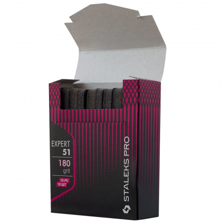 DFE-51-180 Набор сменных файлов для пилки короткой (шлифовщик на пенной основе) Staleks Pro EXPERT 51 180 грит (10 шт)