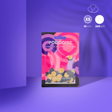 PDF-10-240 Сменные файлы для педикюрного диска PODODISC STALEKS PRO XS 240 грит (50 шт)