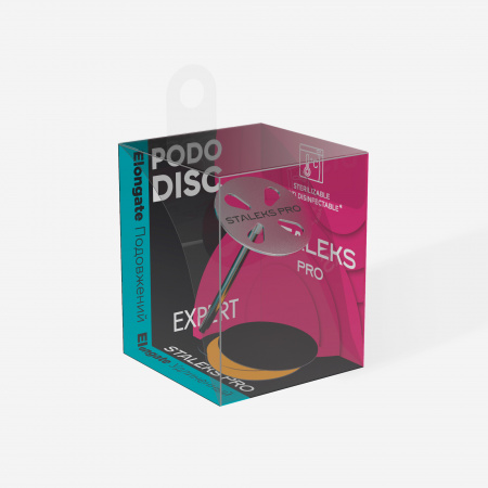 PDLset-20 Диск педикюрный удлиненный PODODISC STALEKS PRO М в комплекте с сменным файлом 180 грит 5 шт (20 мм)